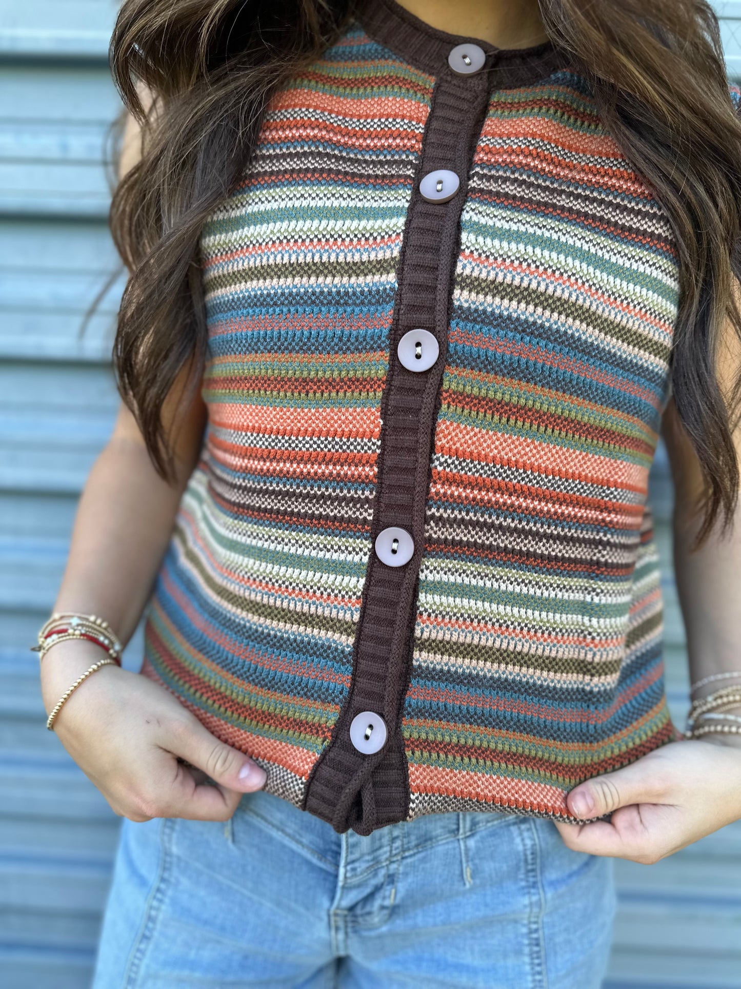 Retro Striped Sweater Vest