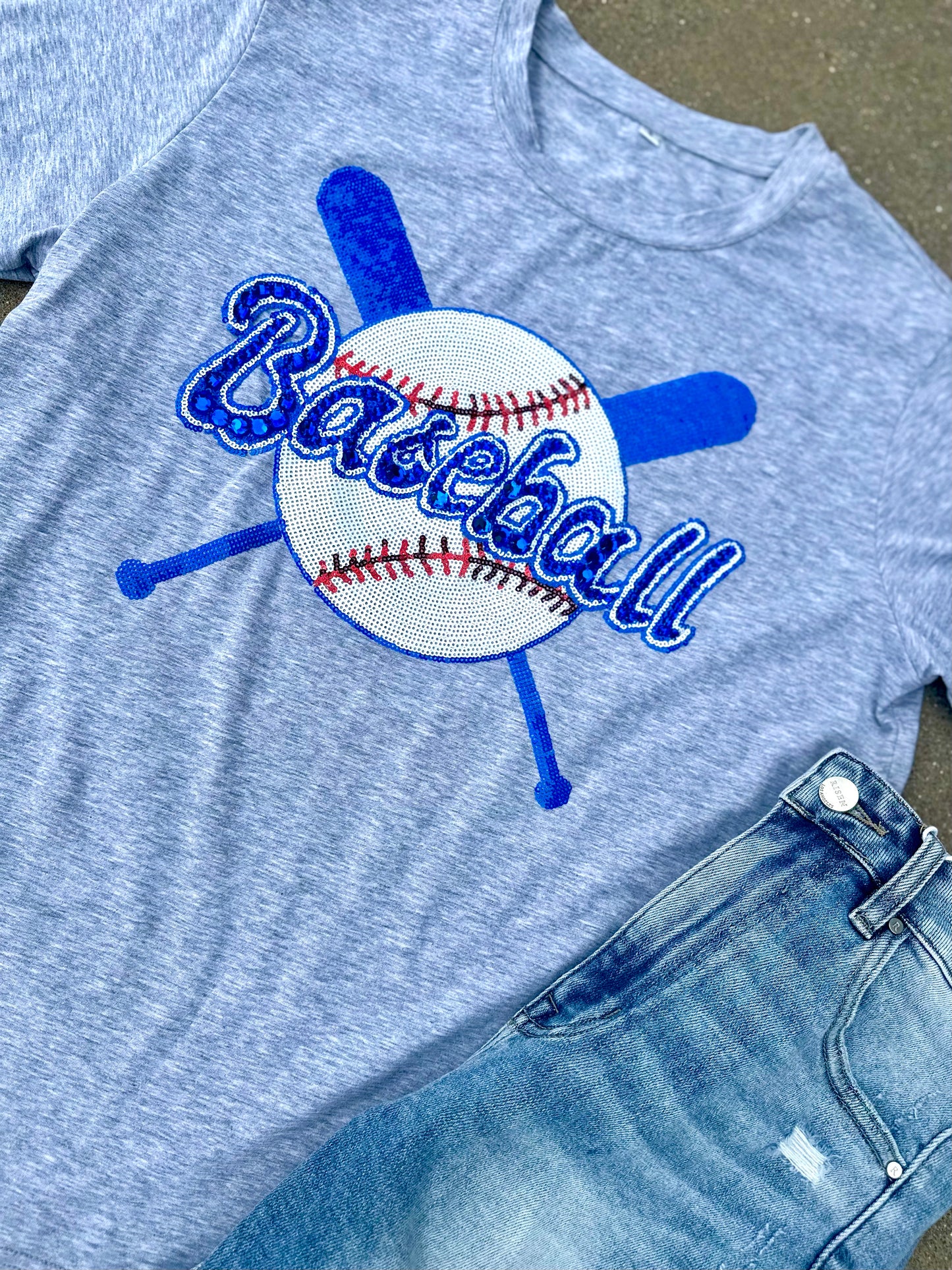 Baseball jeweled tee