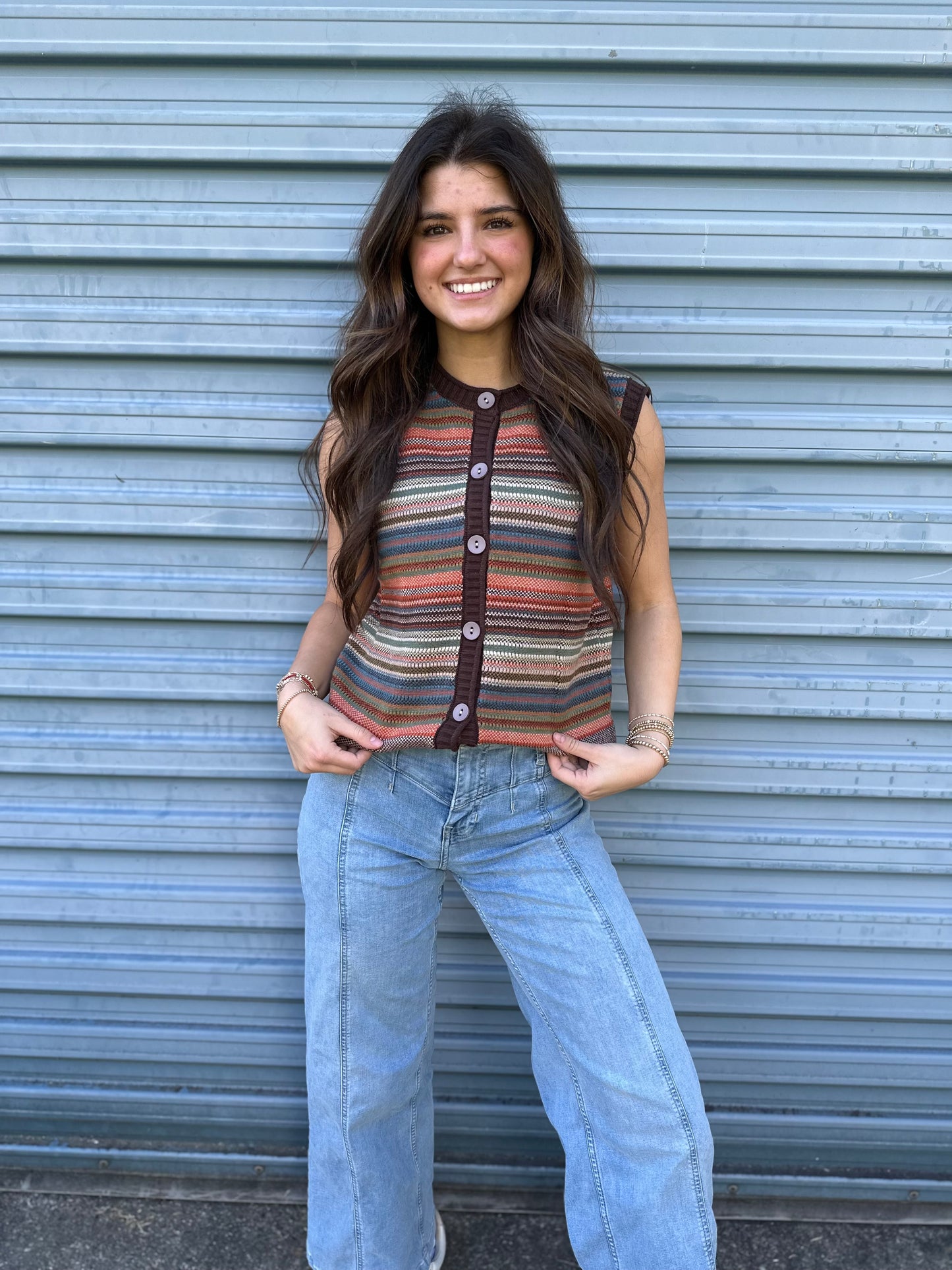 Retro Striped Sweater Vest