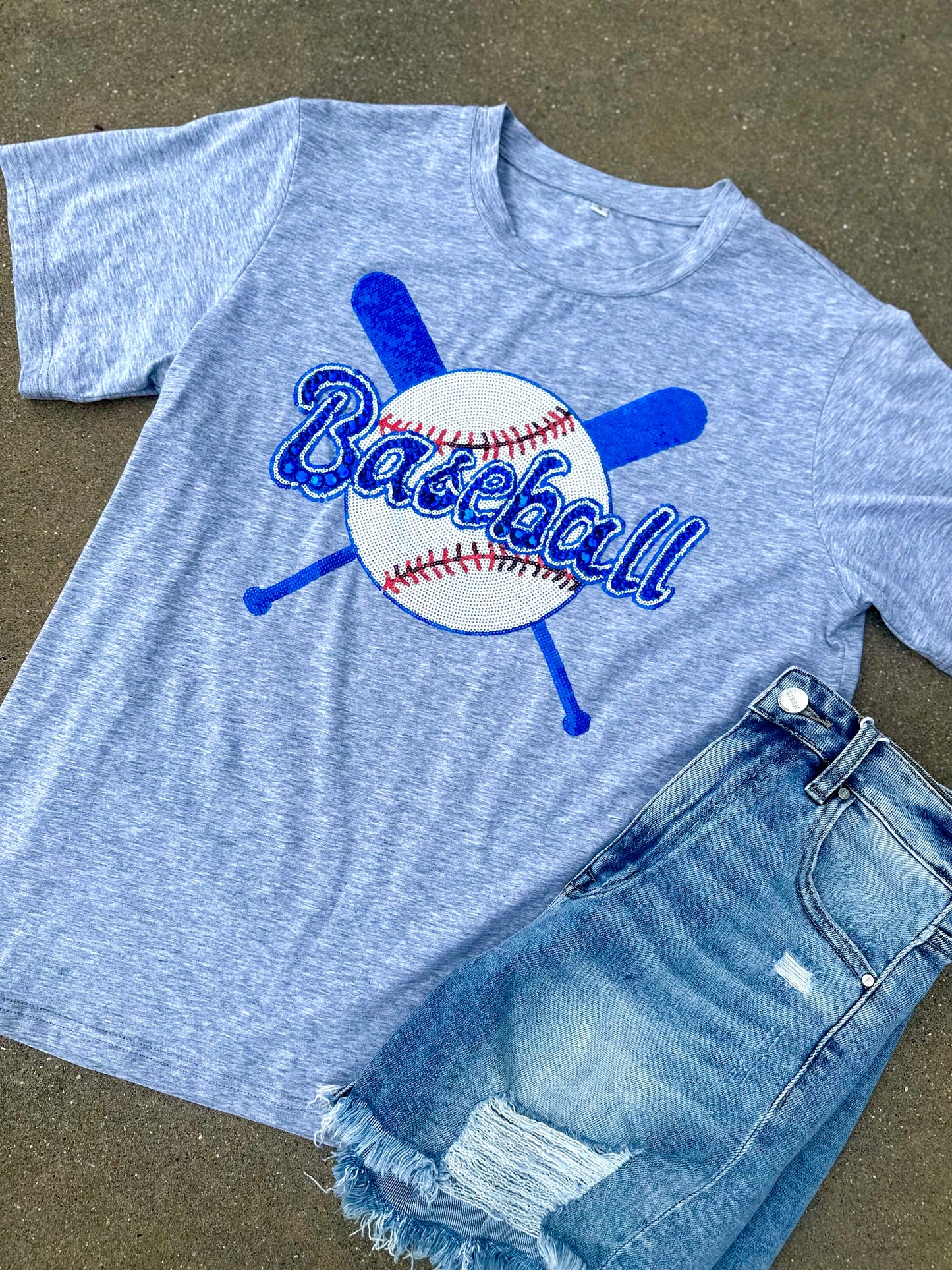 Baseball jeweled tee