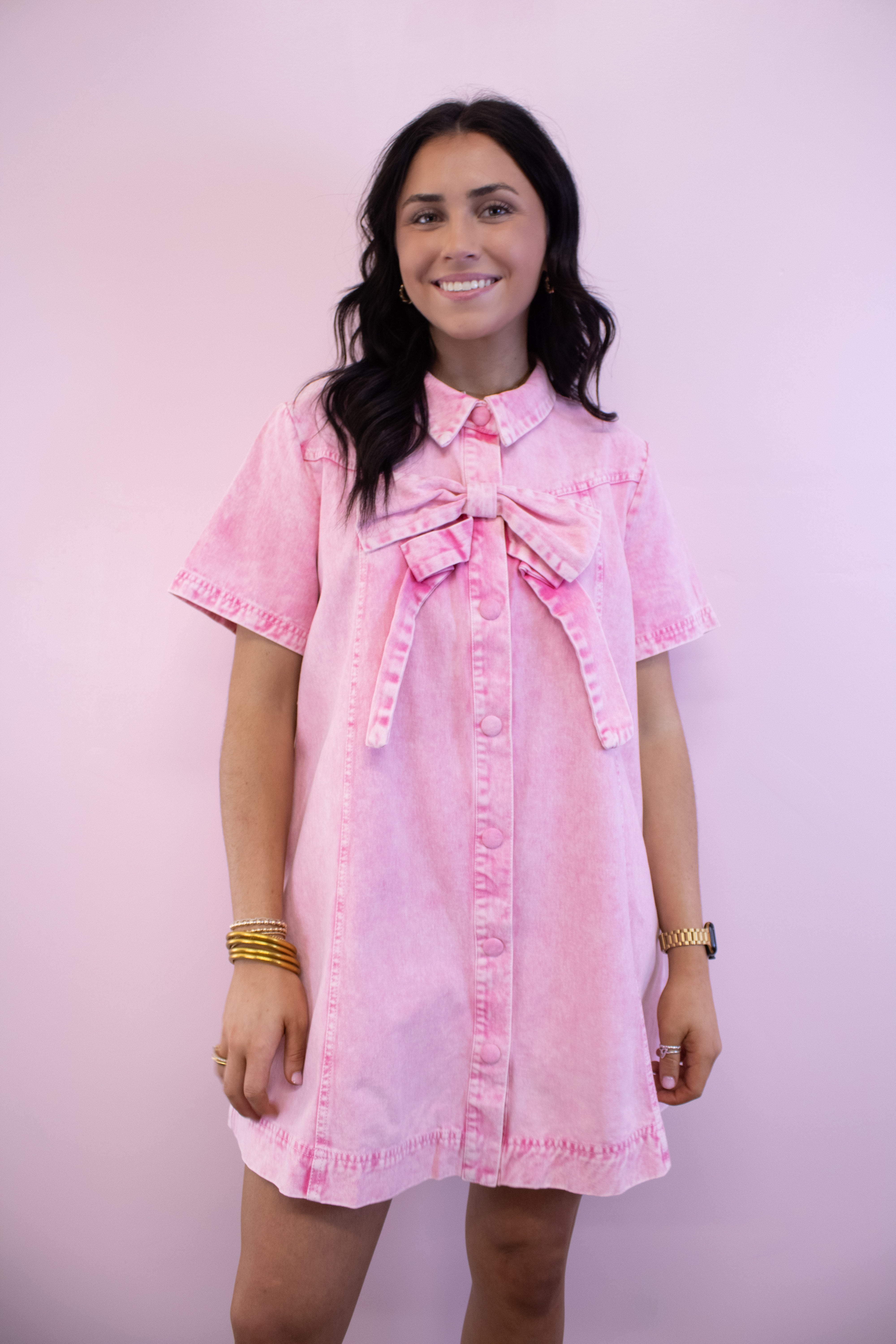 pink southern dress Simply Southern Cut Out Hot Pink Dress