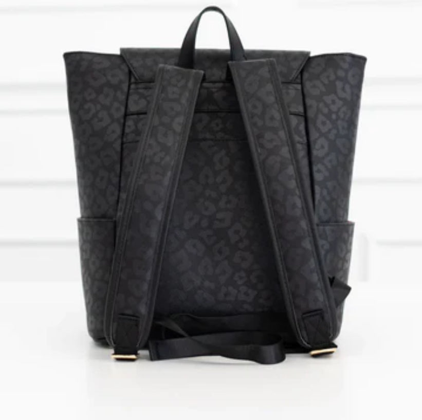 Hollis Black Leopard Frilly Backpack