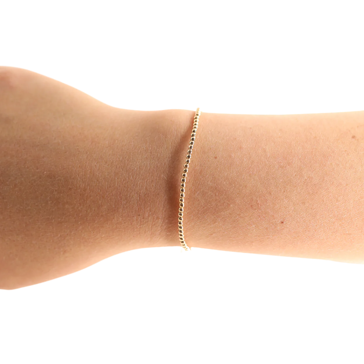 2MM gold beaded bracelet