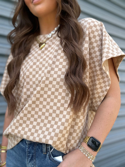 Sandy Checkered Top