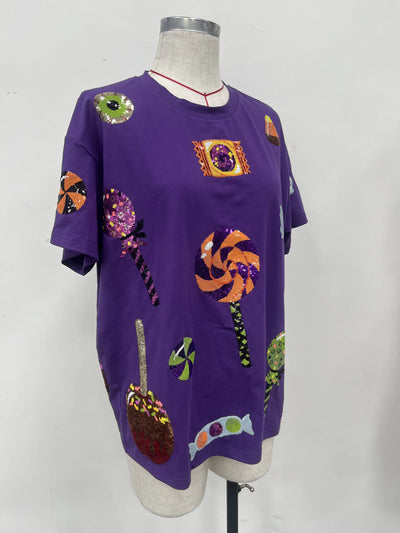 Sweet & spooky candy sequin tee