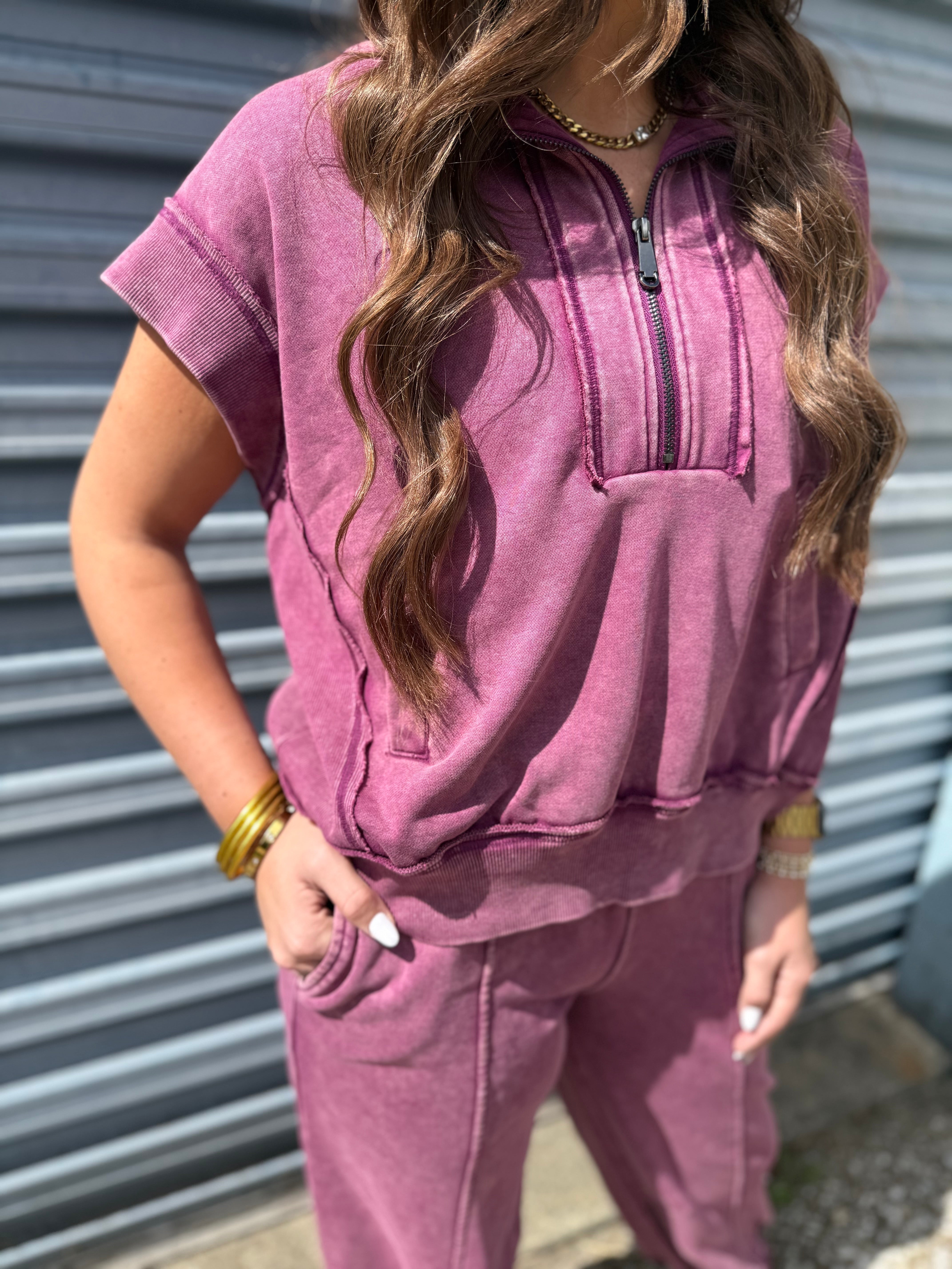 Maroon Zip & Drawstring Set