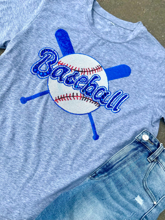 Baseball jeweled tee