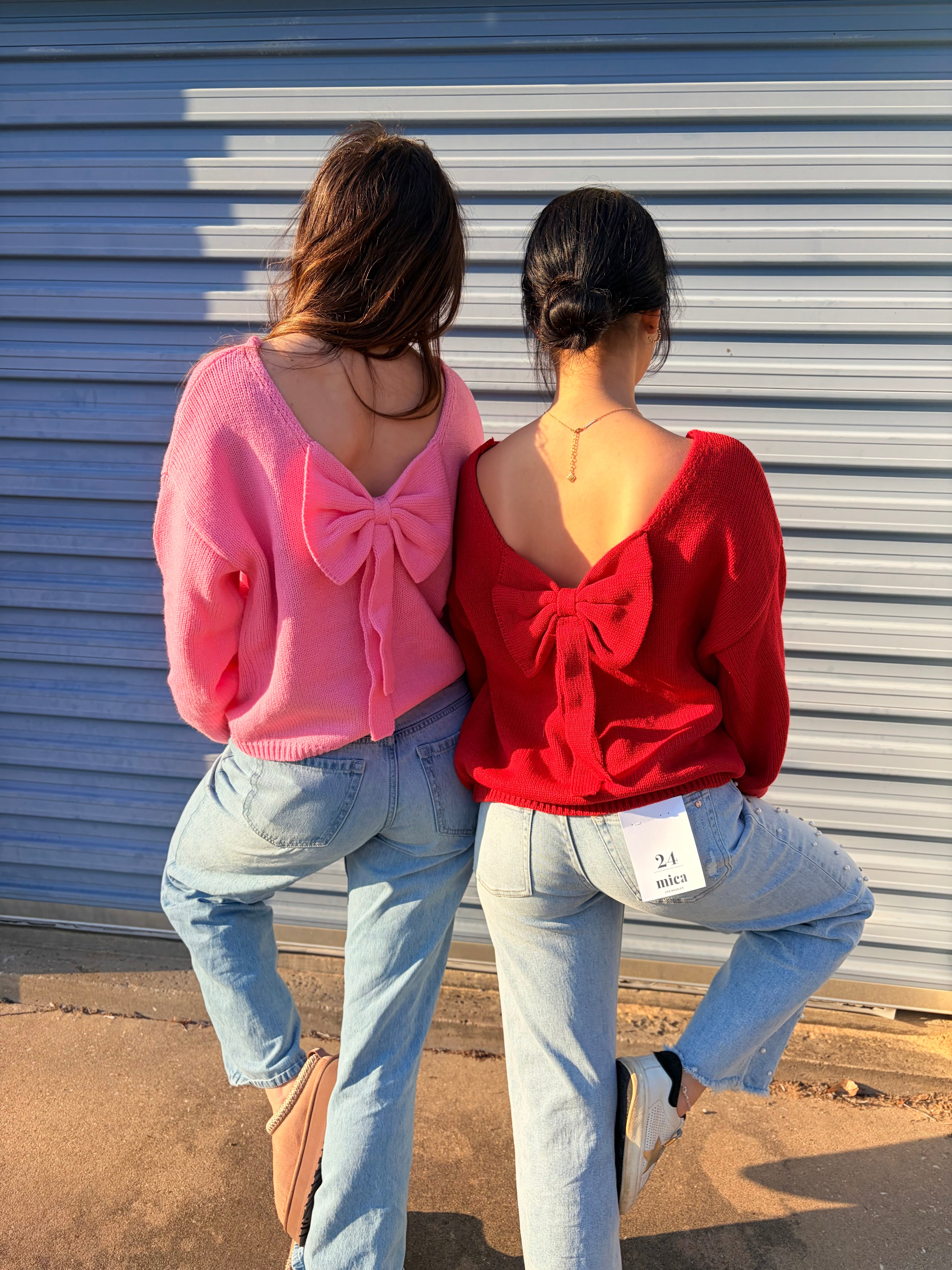 Sweet Intentions Bow-Back Sweater