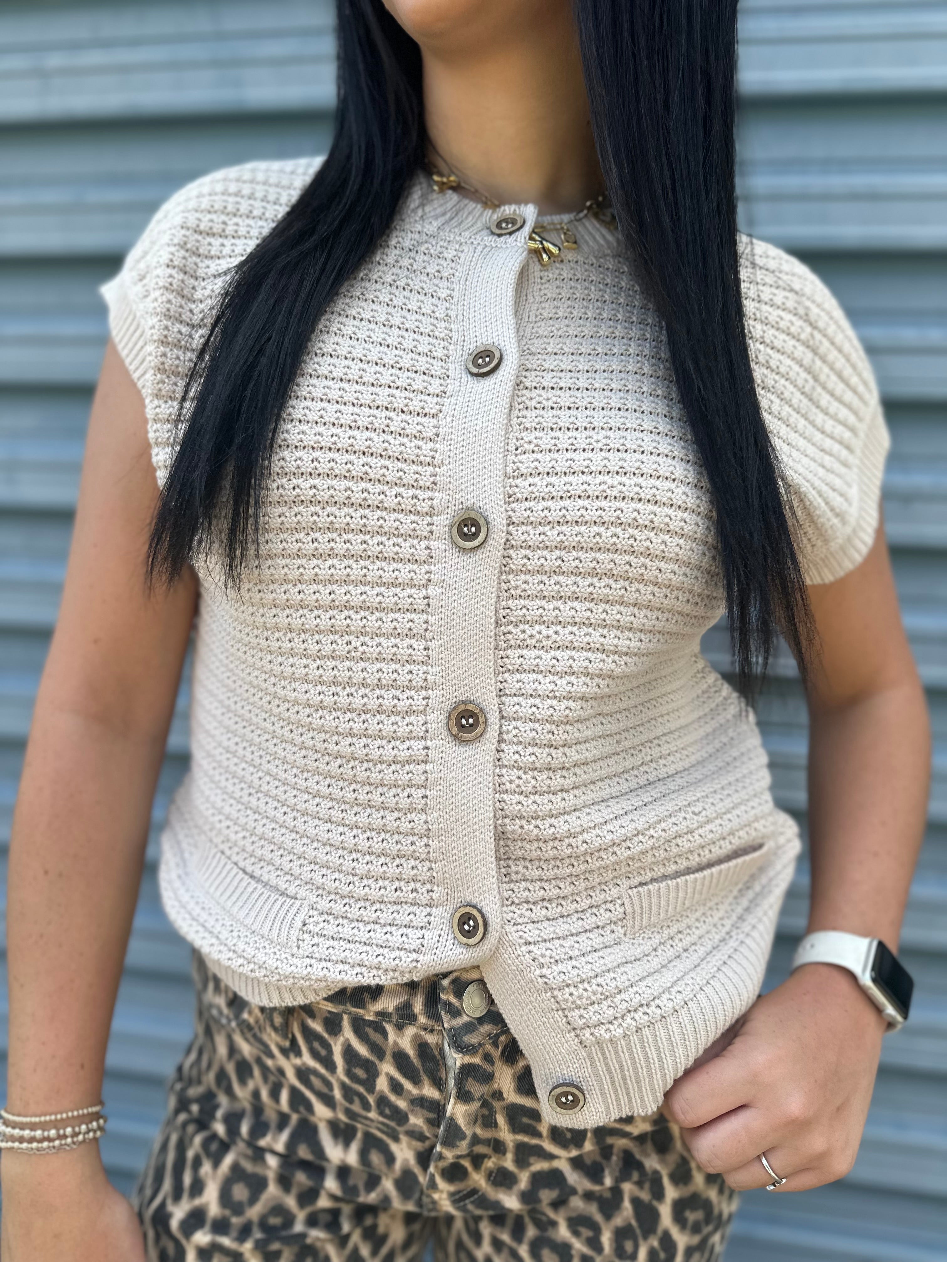 Button-Up Knit Top