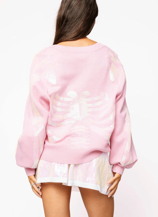 Pink queen of sparkles skeleton cardigan