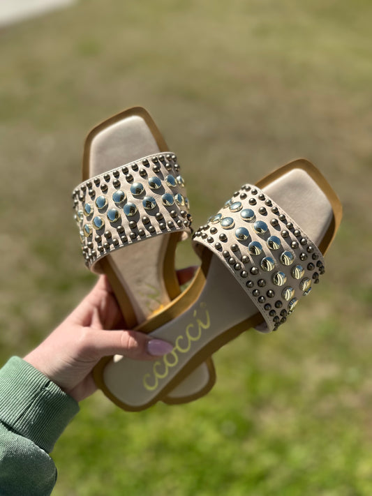 Cheeky girl studded sandals