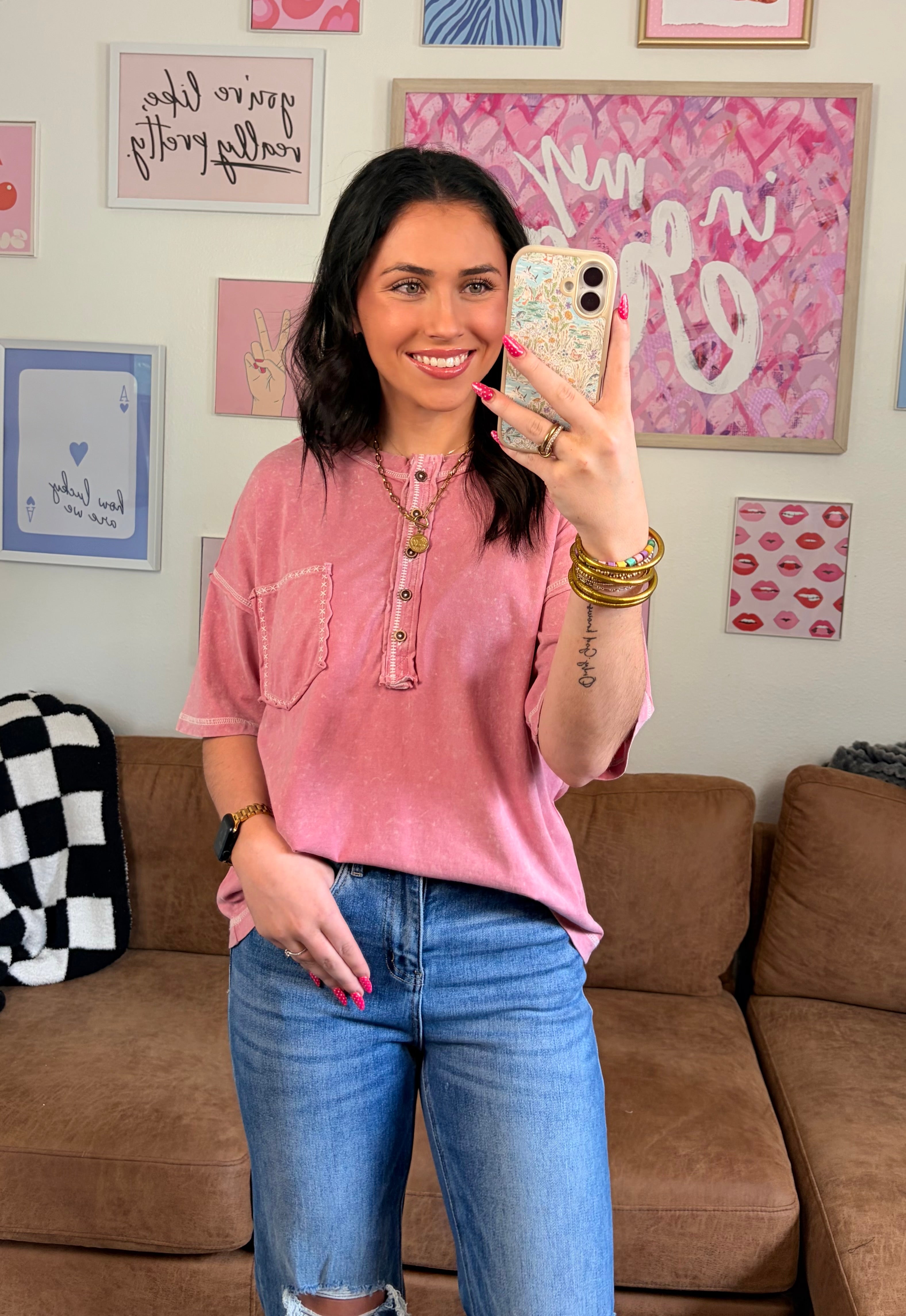 Willow Simple Charm Tee| Mauve