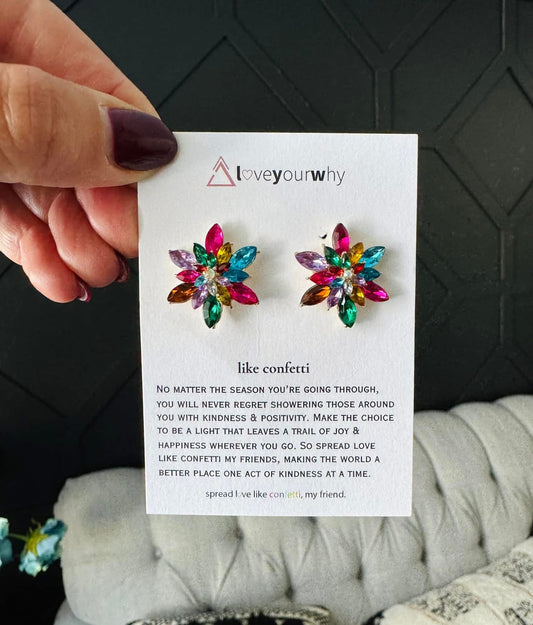 Colorful flower studs