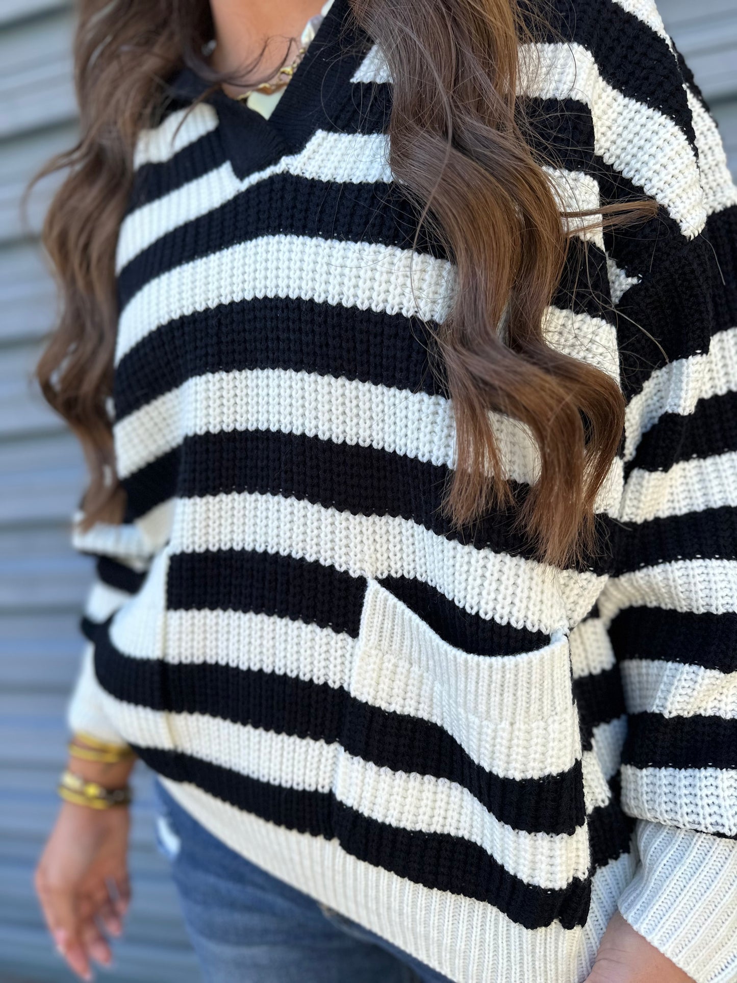 The city stripe pullover sweater
