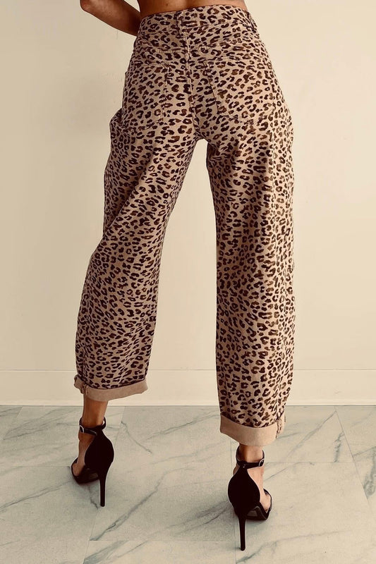 Leopard Barrel Risen Jeans
