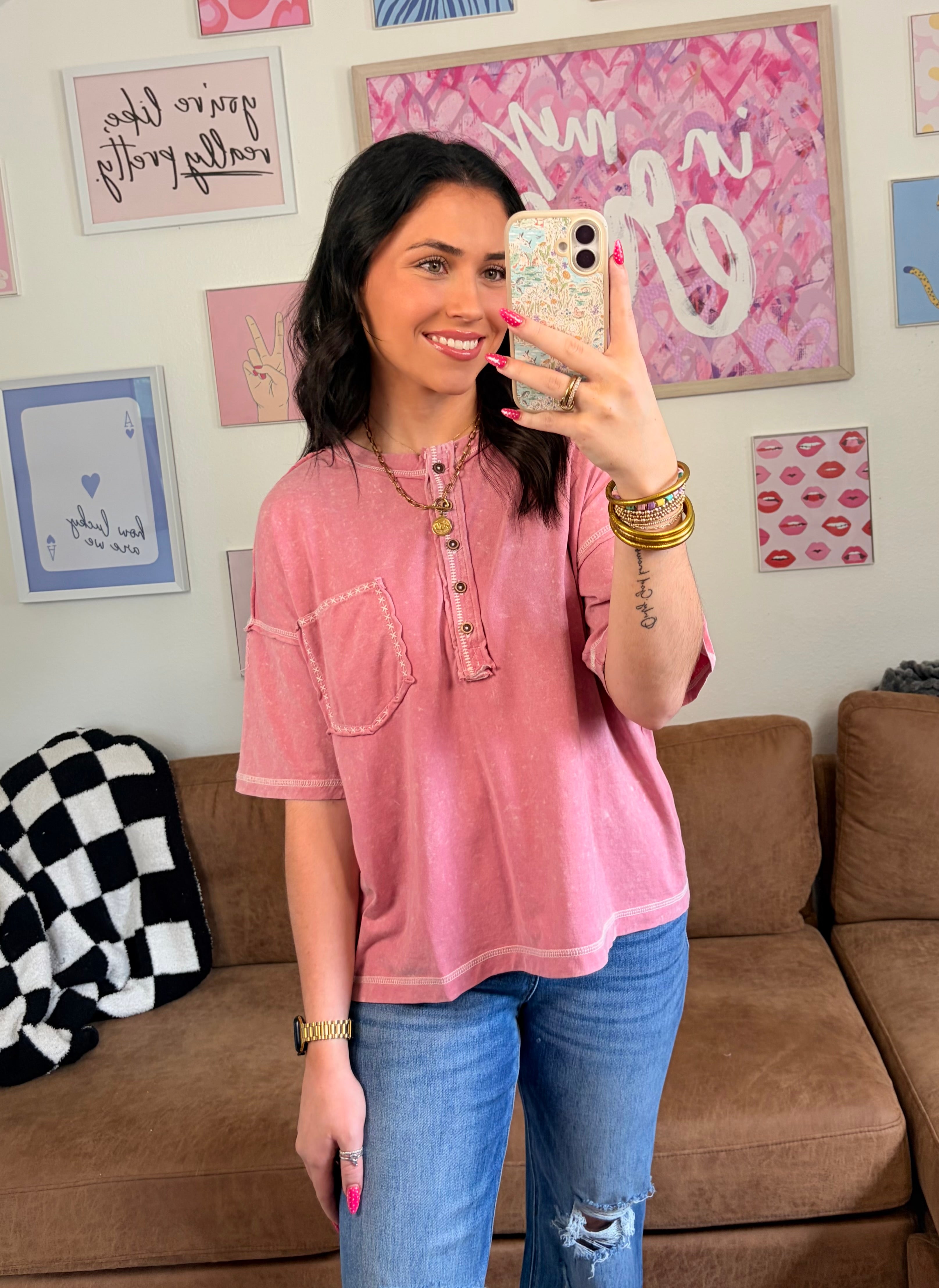 Willow Simple Charm Tee| Mauve