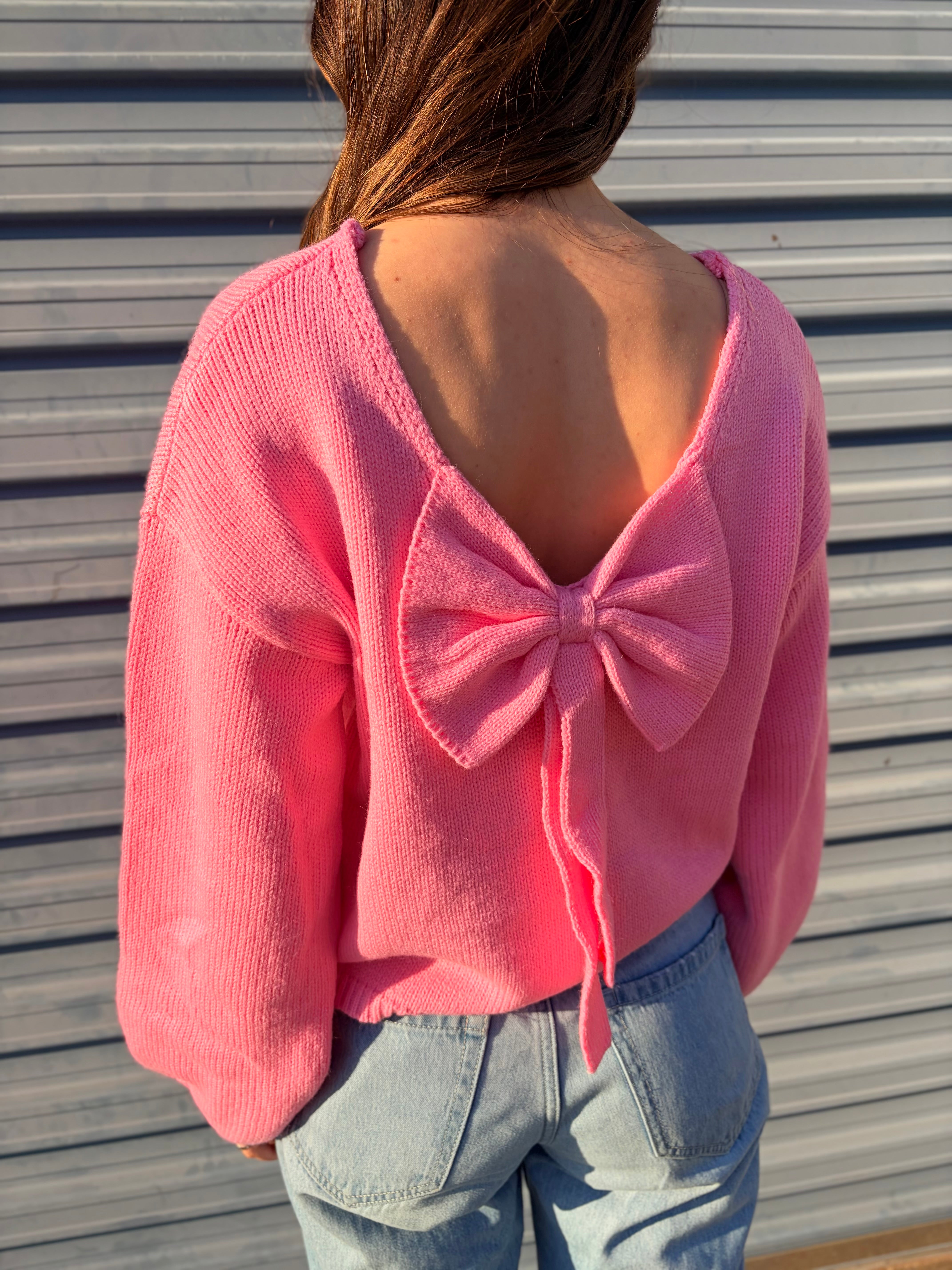 Sweet Intentions Bow-Back Sweater