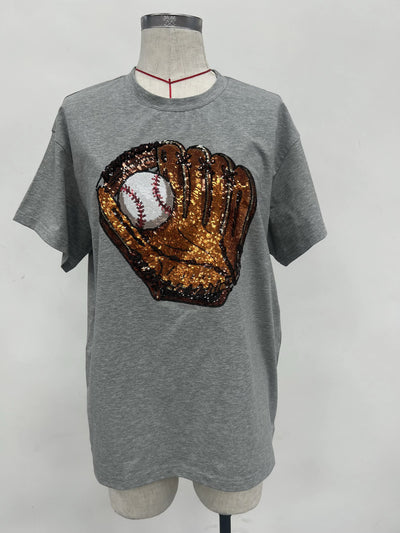 Hey batter batter swing sequin tee