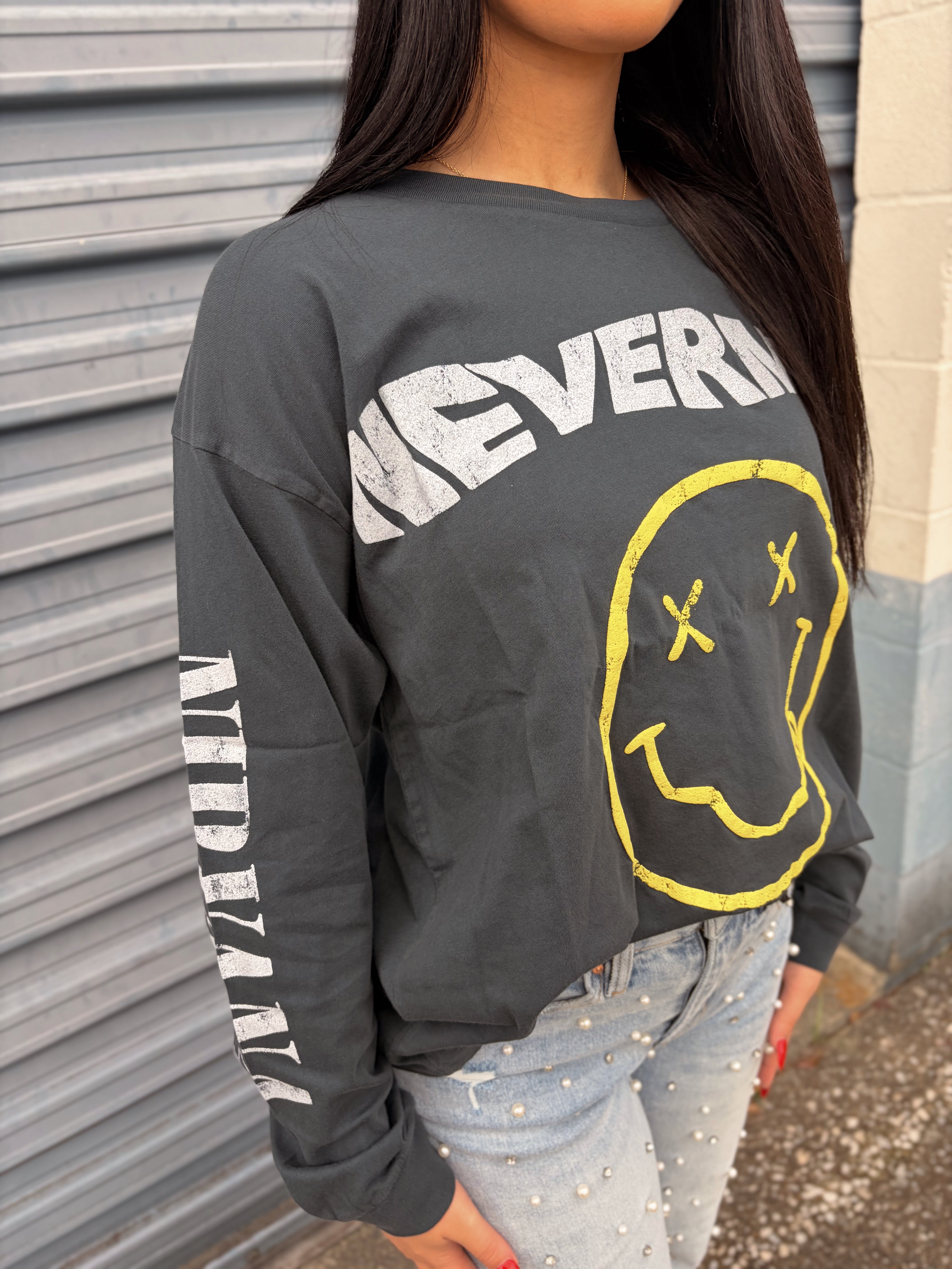 Nirvana Nevermind Smiley Merch Long Sleeve DayDreamer