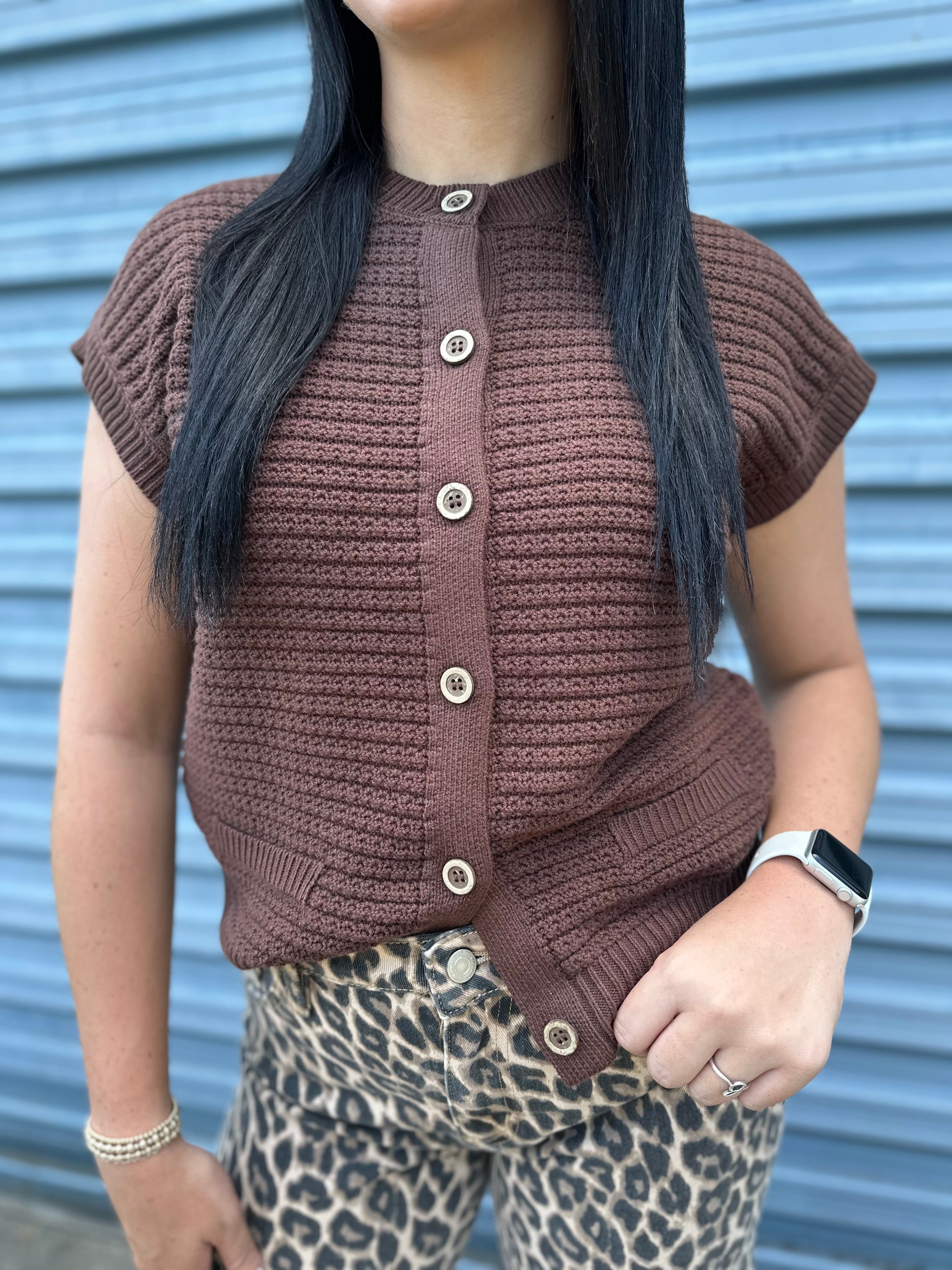 Button-Up Knit Top