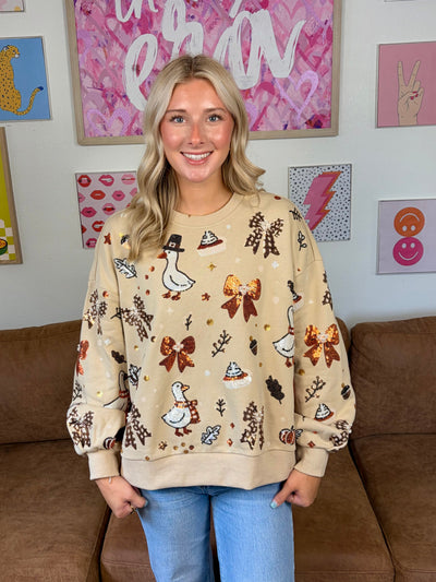 Sweet Geese Sequin Pullover | IN STOCK