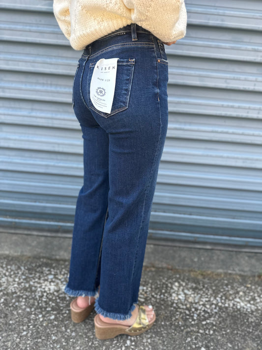 Frayed Risen Dark Denim