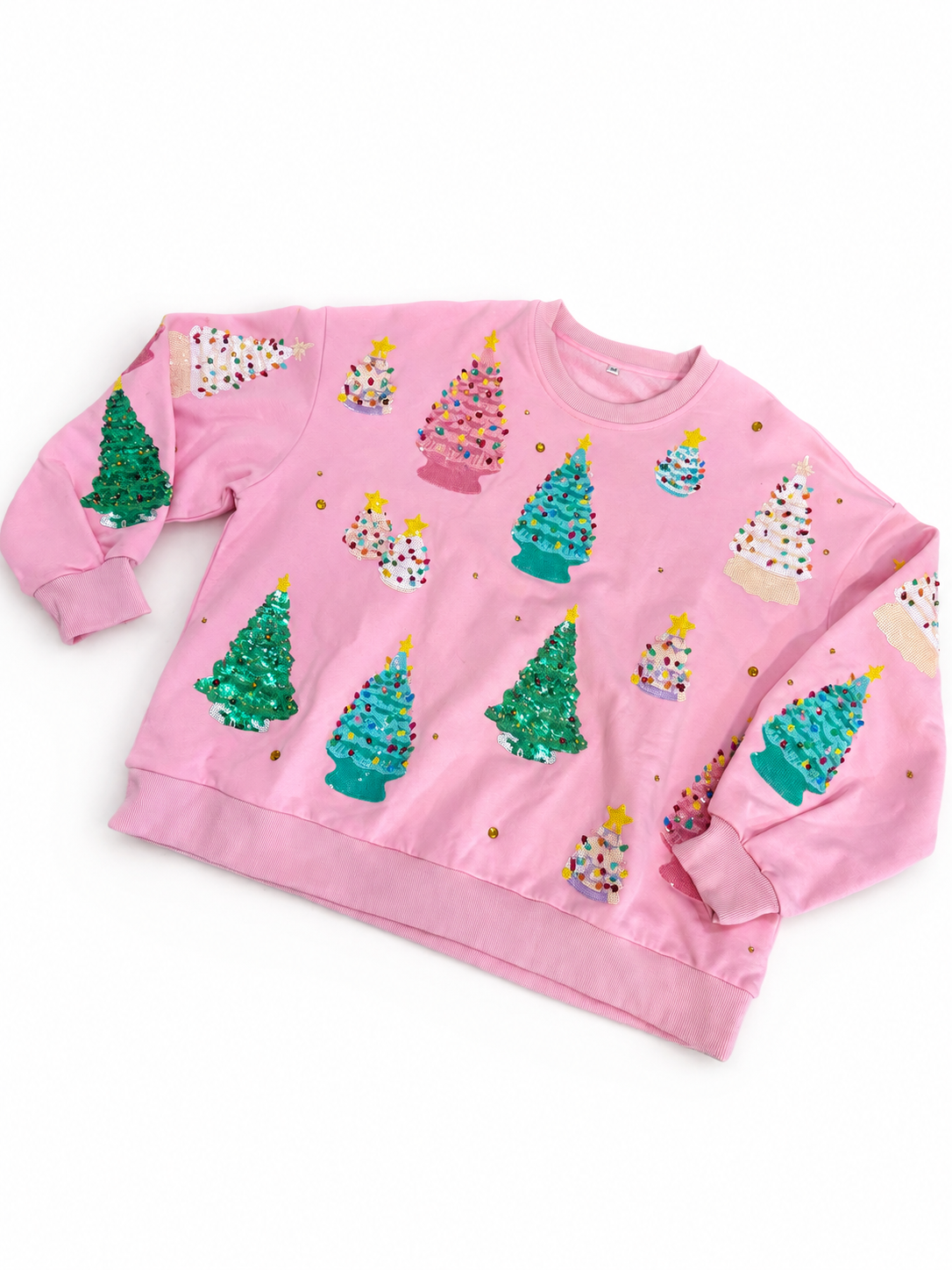 Vintage Christmas Trees Sequin Pullover | PREORDER