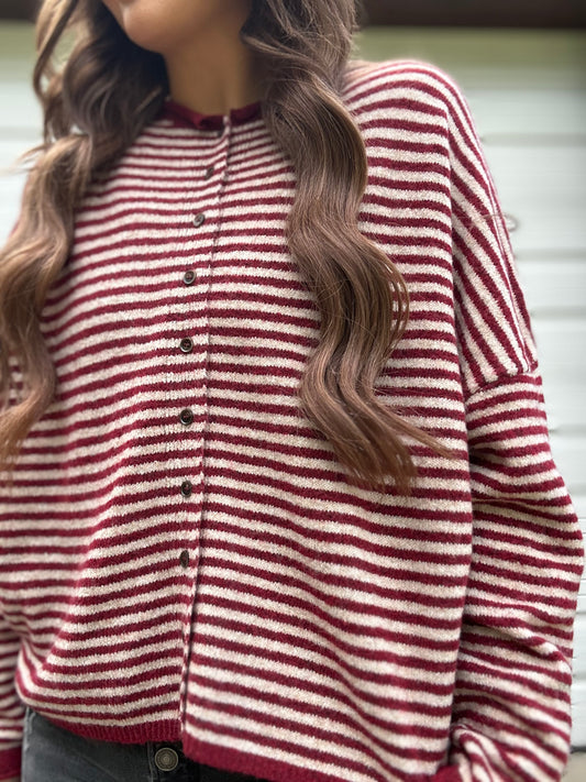 Burgundy Breeze Button-Up