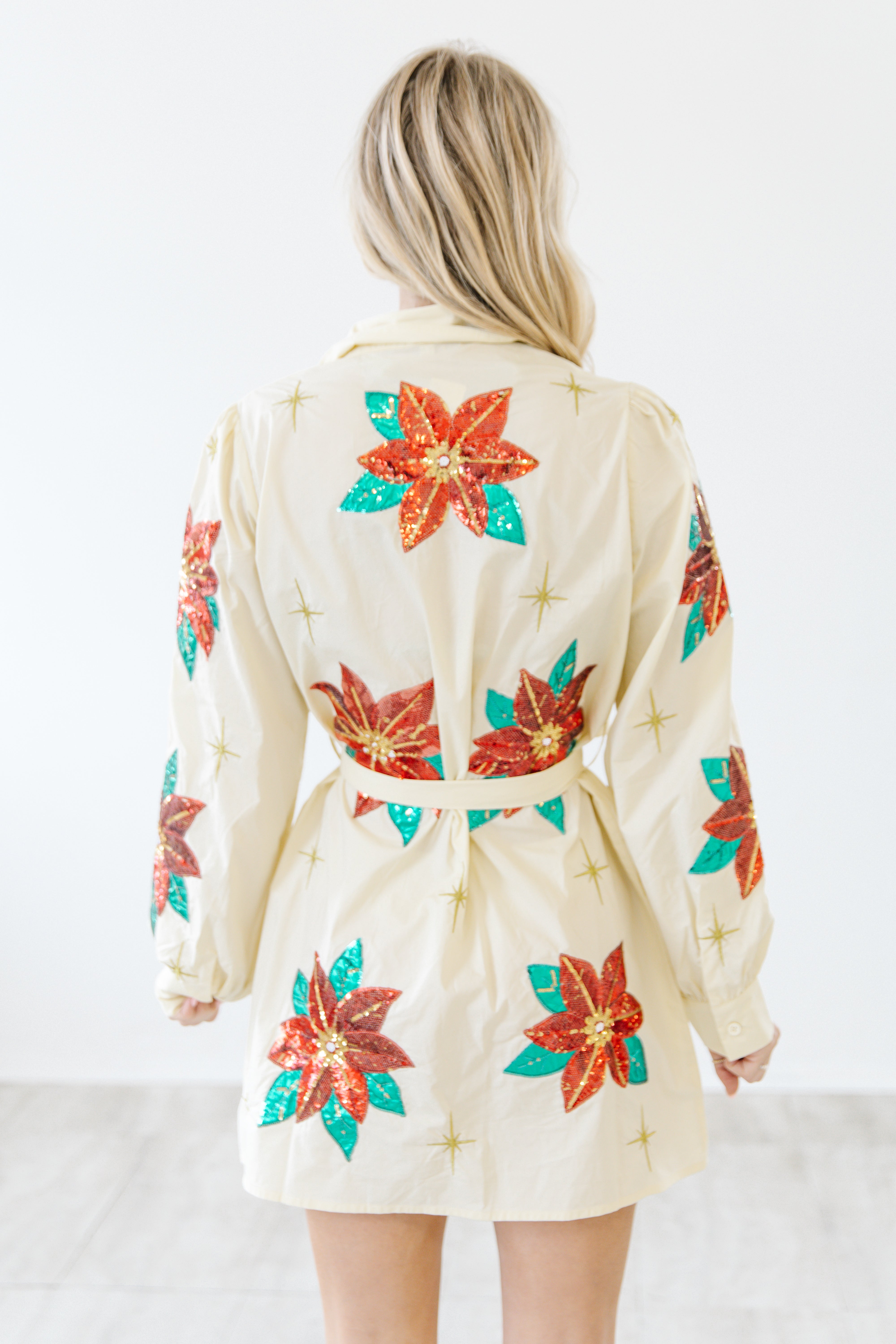 Pretty poinsettia sequin dress | PREORDER