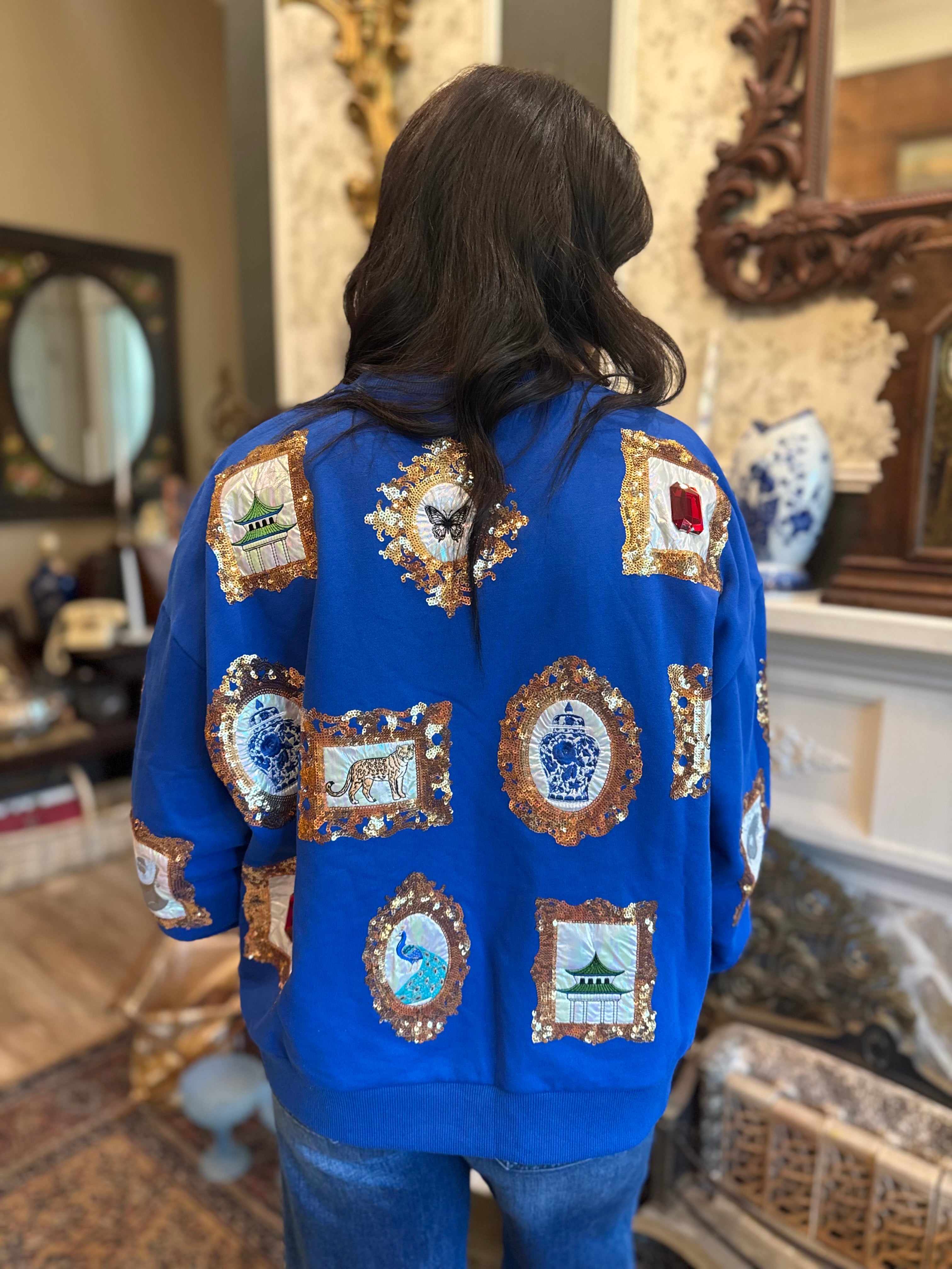 Royal Heirloom Sequin Pullover - JUNE ARRIVAL