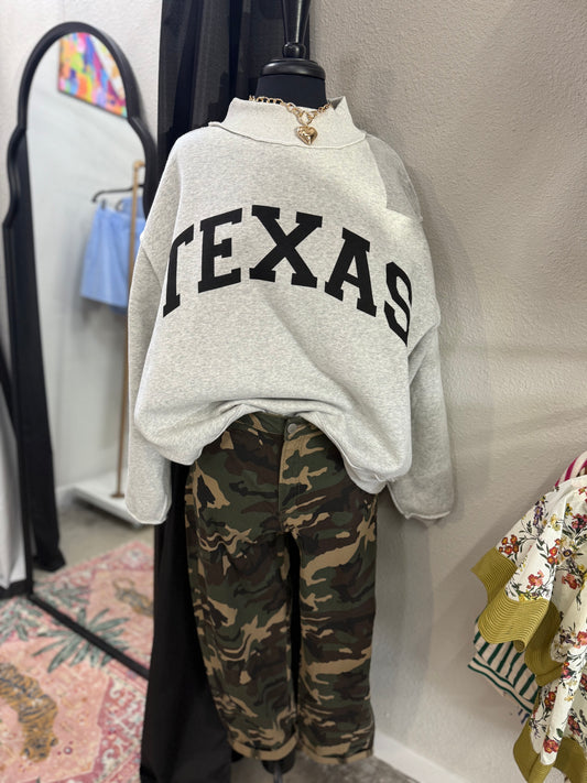 TEXAS reversible mock neck pullover