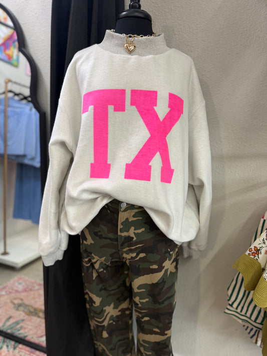 TEXAS reversible mock neck pullover