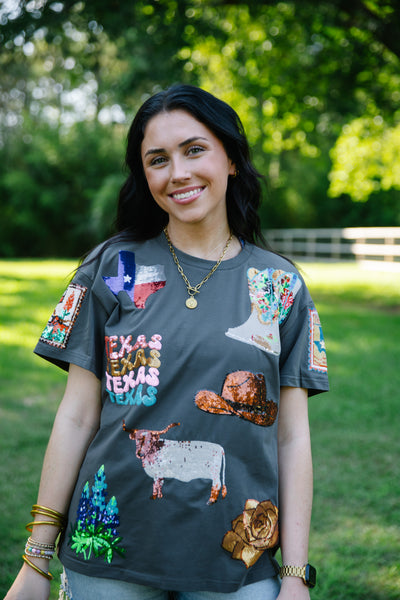 The howdy honey sequin tee - EARLY /MID AUGUST ARRIVAL