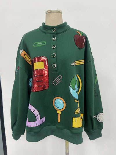 Slay the class sequin Henley