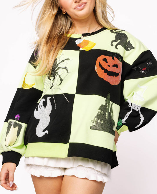Checkered Halloween icon Queen of sparkles