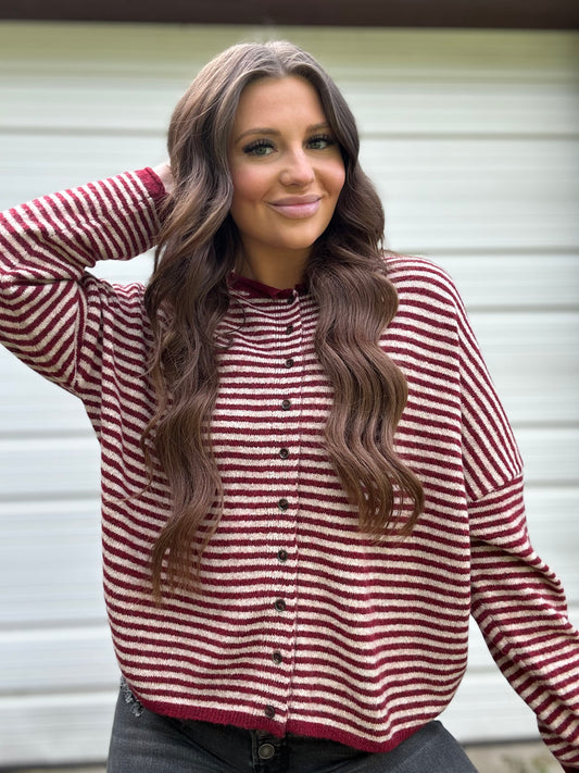 Burgundy Breeze Button-Up