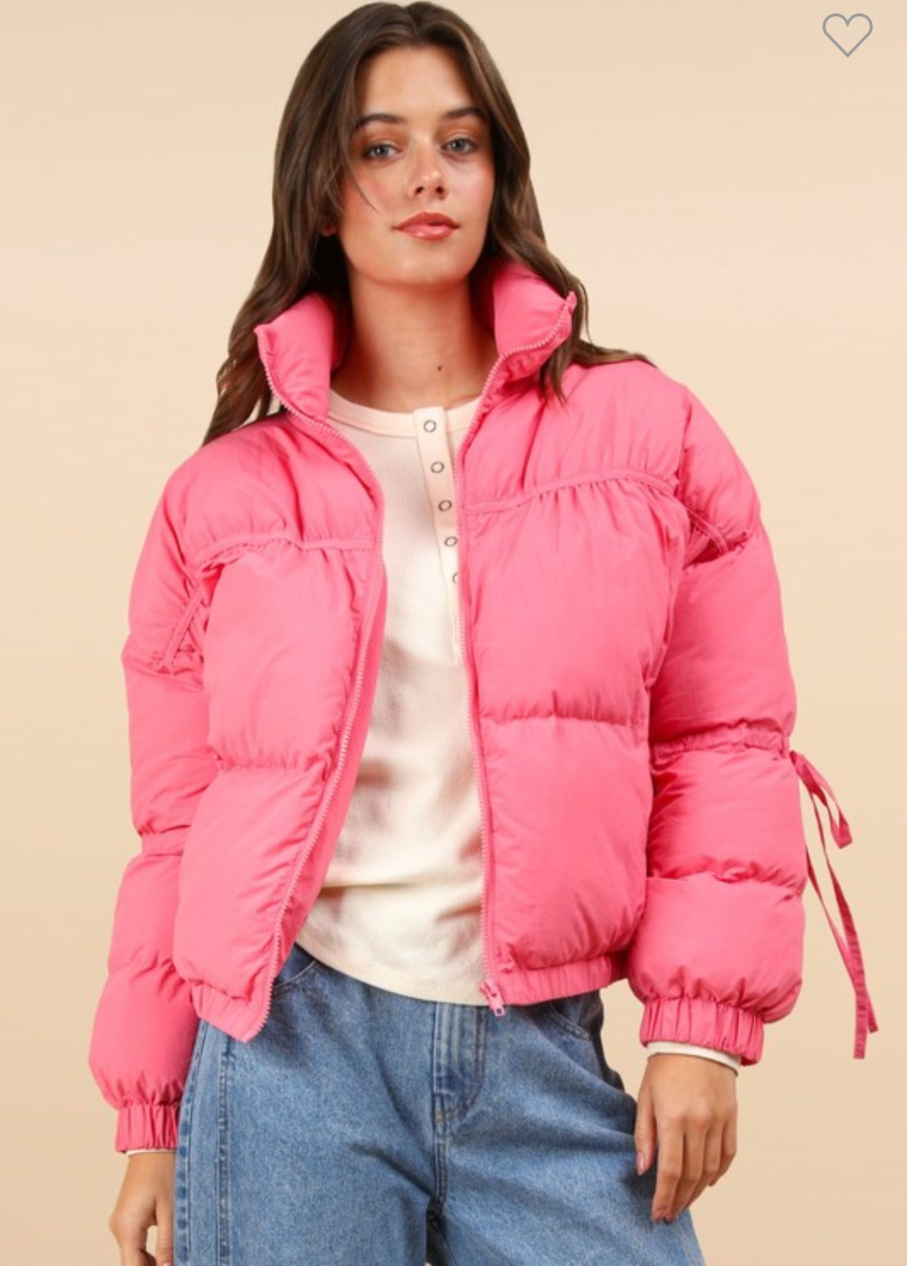 Bow puffer jacket