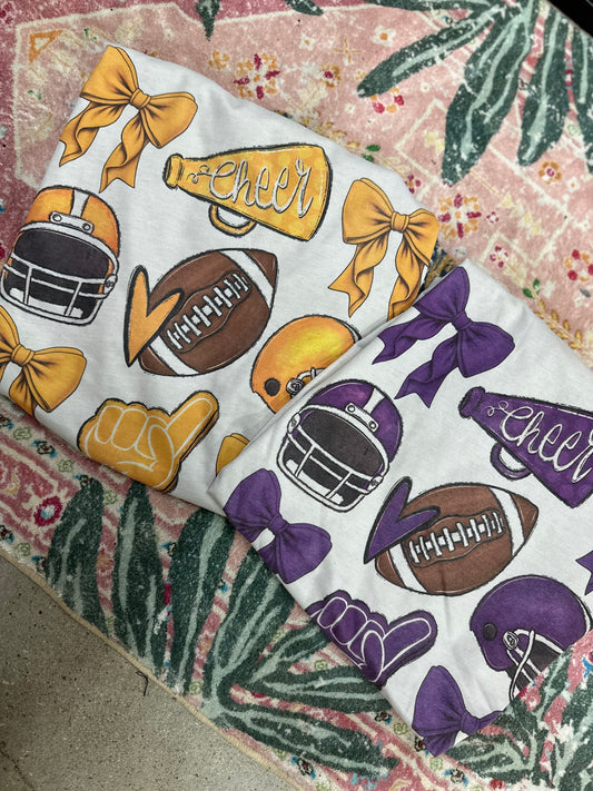 Cheer, helmets, & footballs