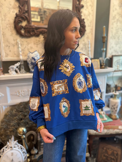 Royal Heirloom Sequin Pullover - JUNE ARRIVAL