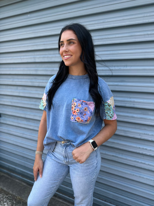 Blue & Bloom Top