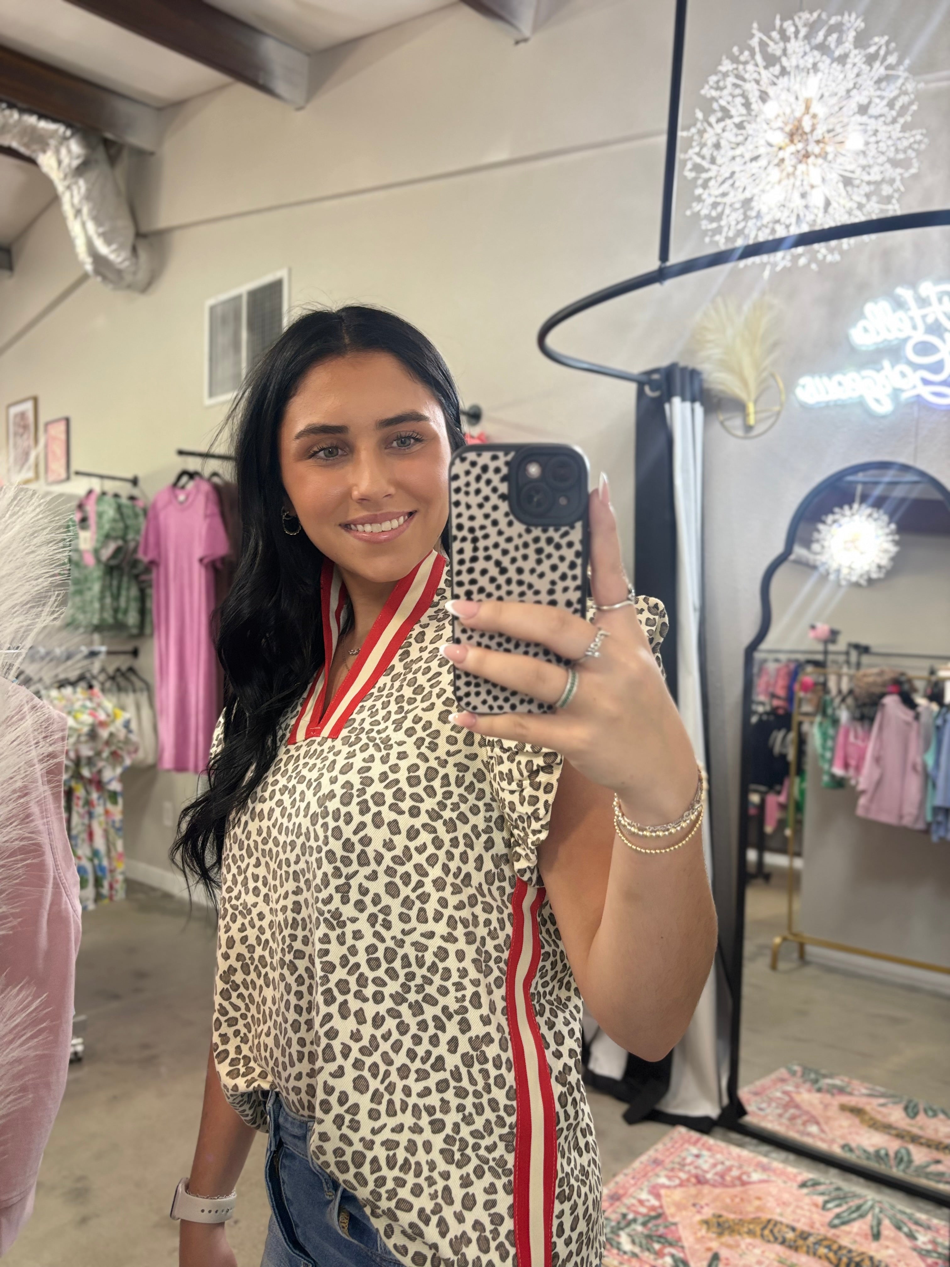 Cherry Cheetah top