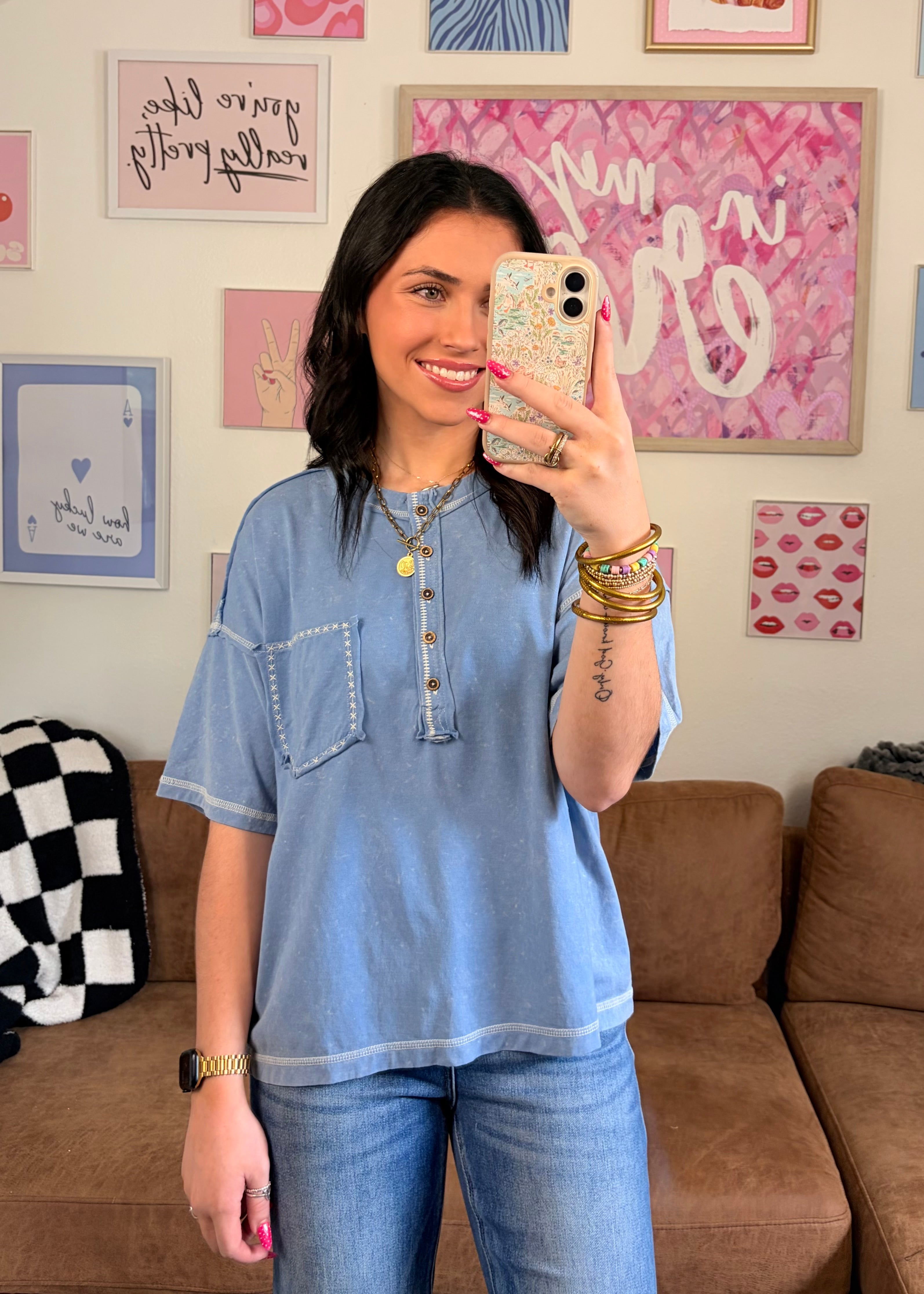 Willow Simple Charm Tee| DENIM