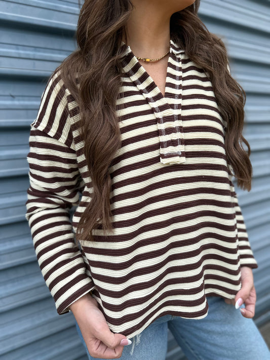 Mocha Striped Top