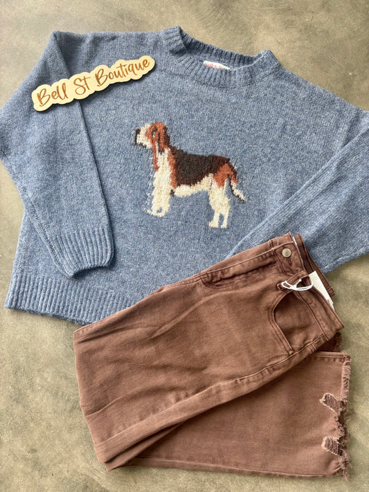 Soft knit hound dog sweater
