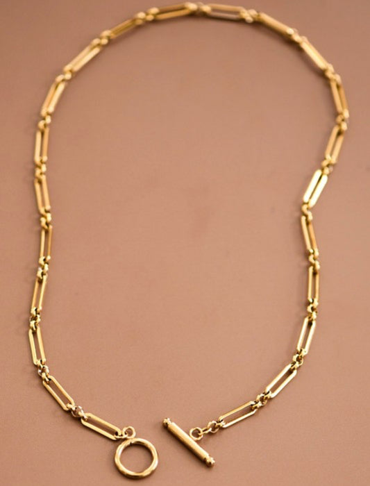 Chunky paper clip chain necklace