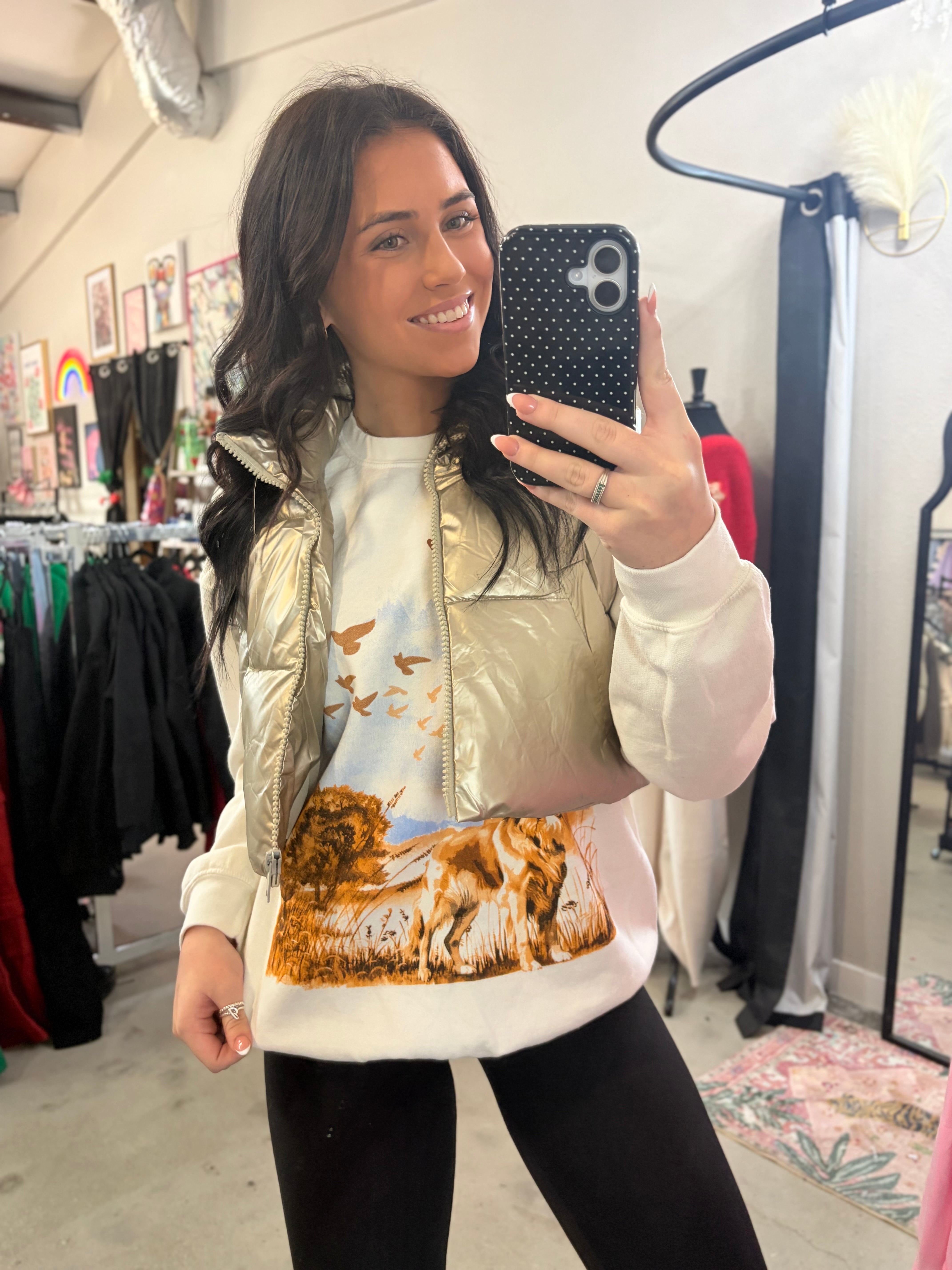 Metallic Cropped Puffer Vest
