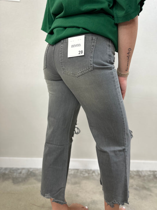 On the edge acid wash jeans