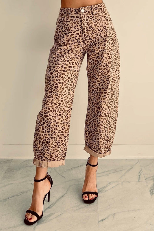 Leopard Barrel Risen Jeans