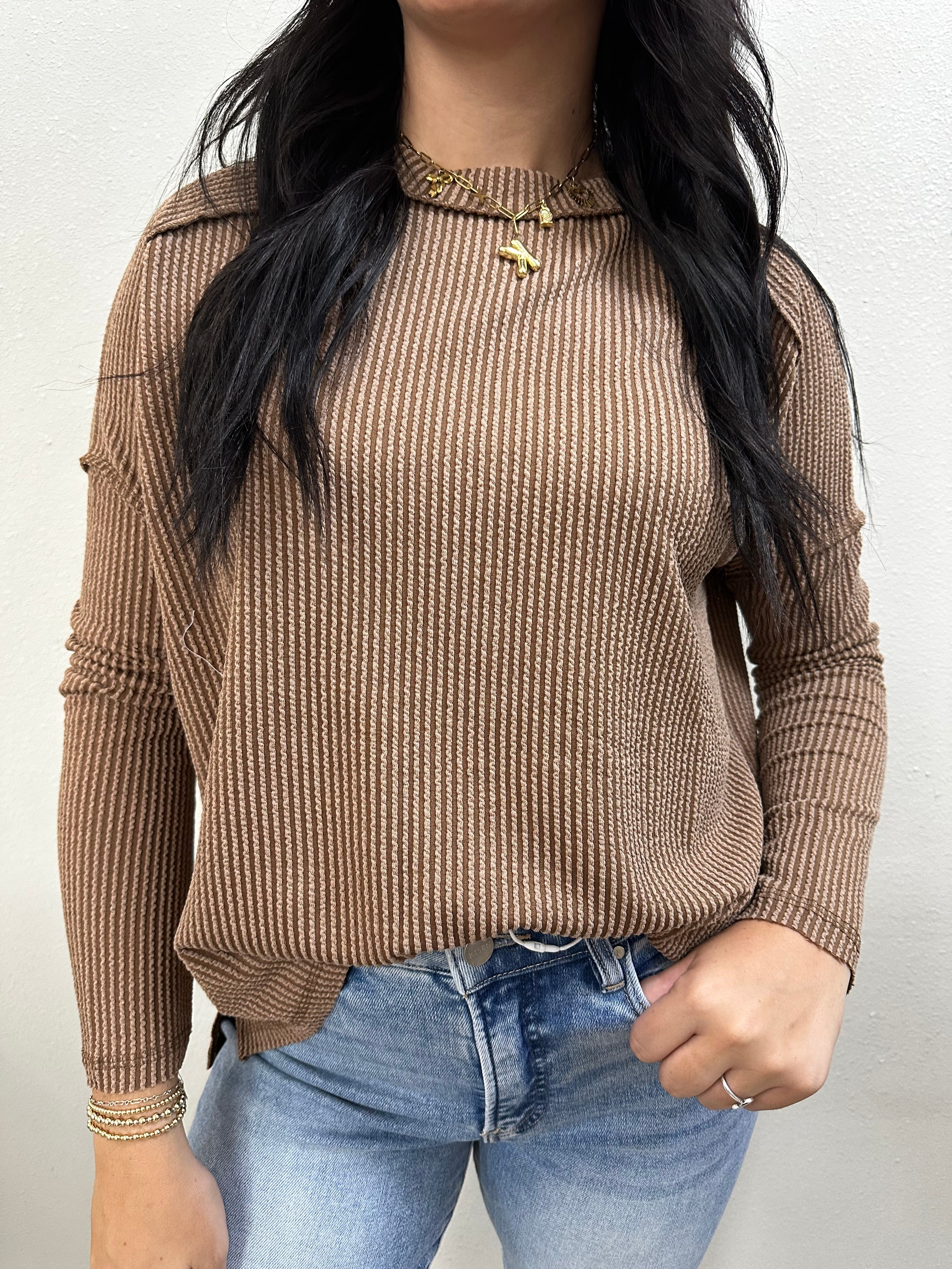 Sunday stroll ribbed top
