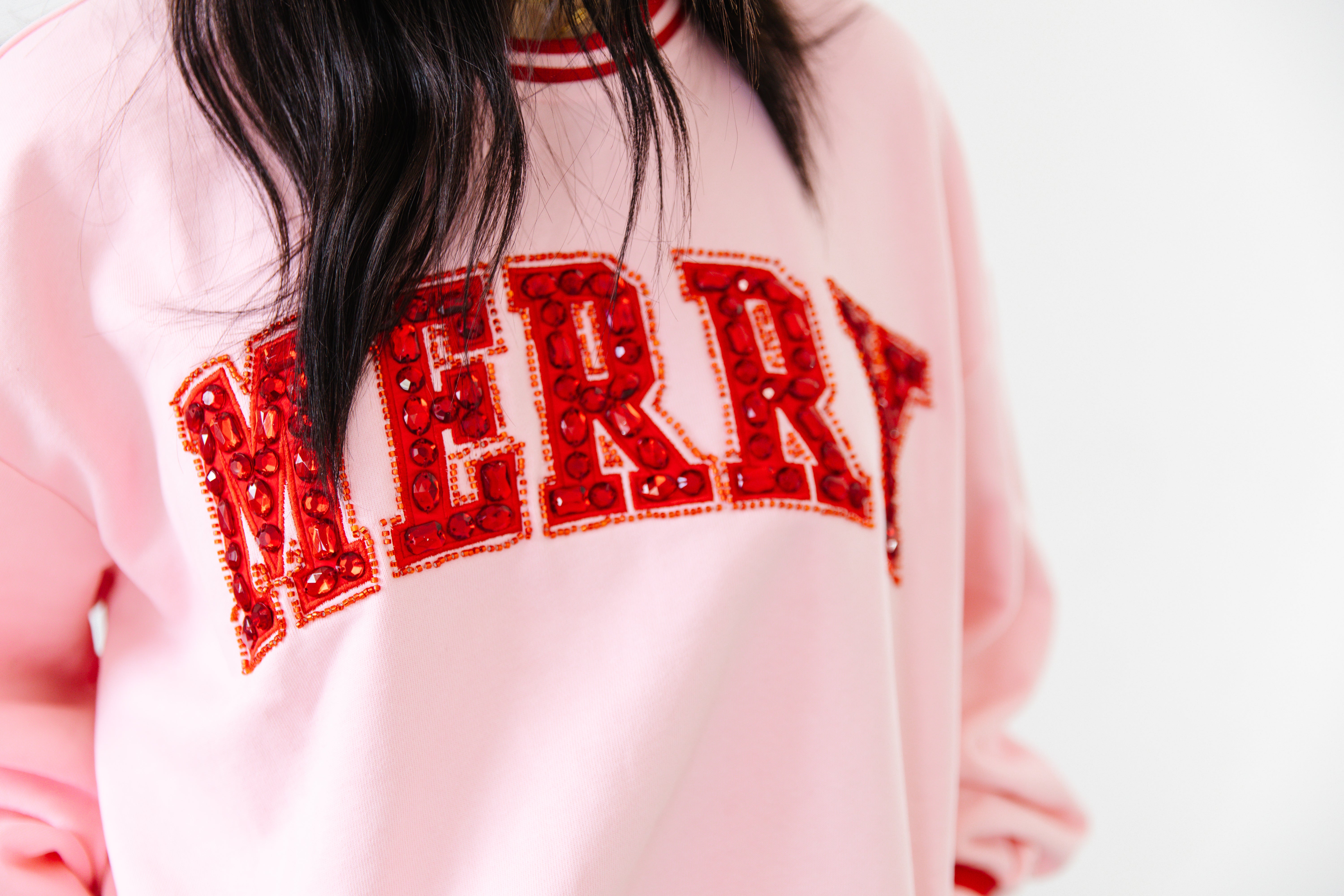 MERRY jeweled varsity pullover | PREORDER